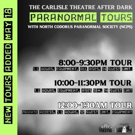 Paranormal Tours: Theatre After Dark (Additional Tours!)